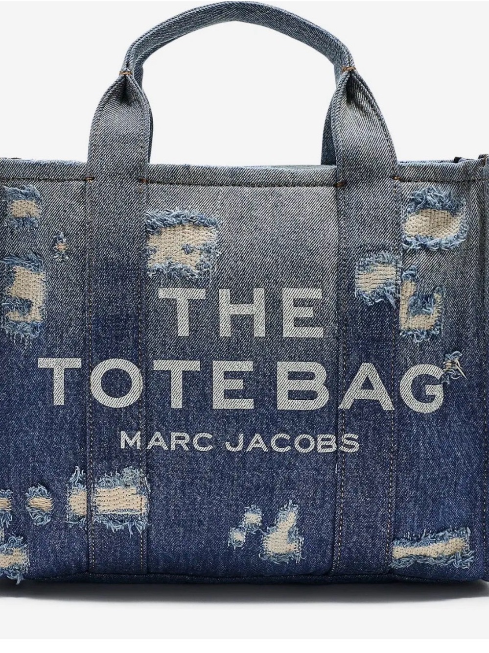 Marc Jacobs Distressed Denim Tote Bag in Blue